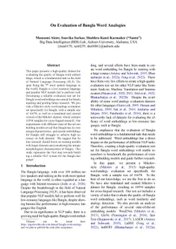 On Evaluation of Bangla Word Analogies