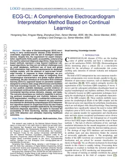 ECG-CL: A Comprehensive Electrocardiogram Interpretation Method Based on
  Continual Learning