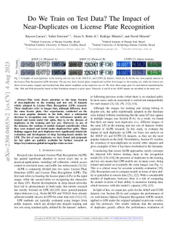 Do We Train on Test Data? The Impact of Near-Duplicates on License Plate
  Recognition