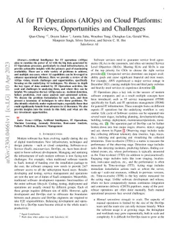 AI for IT Operations (AIOps) on Cloud Platforms: Reviews, Opportunities
  and Challenges