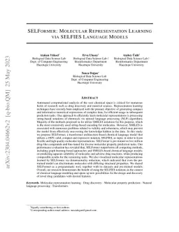 SELFormer: Molecular Representation Learning via SELFIES Language Models