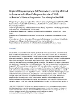 Regional Deep Atrophy: a Self-Supervised Learning Method to
  Automatically Identify Regions Associated With Alzheimer's Disease
  Progression From Longitudinal MRI