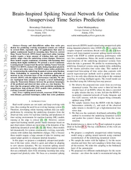 Brain-Inspired Spiking Neural Network for Online Unsupervised Time
  Series Prediction