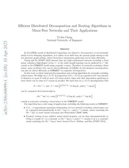 Efficient Distributed Decomposition and Routing Algorithms in Minor-Free
  Networks and Their Applications