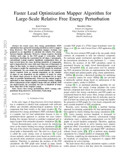 Faster Lead Optimization Mapper Algorithm for Large-Scale Relative Free
  Energy Perturbation