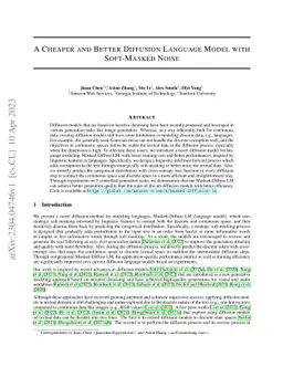 A Cheaper and Better Diffusion Language Model with Soft-Masked Noise