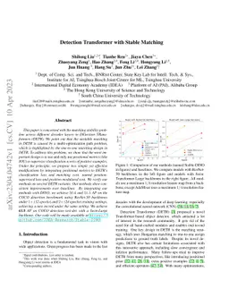 Detection Transformer with Stable Matching