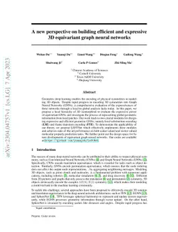 A new perspective on building efficient and expressive 3D equivariant
  graph neural networks