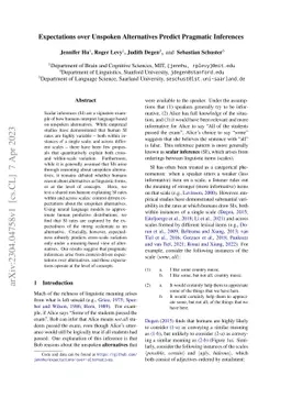 Expectations over Unspoken Alternatives Predict Pragmatic Inferences