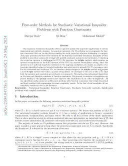 First-order methods for Stochastic Variational Inequality problems with
  Function Constraints