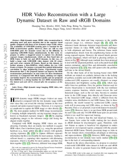 HDR Video Reconstruction with a Large Dynamic Dataset in Raw and sRGB
  Domains