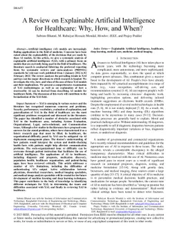 A Review on Explainable Artificial Intelligence for Healthcare: Why,
  How, and When?