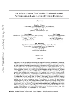 An autoencoder compression approach for accelerating large-scale inverse
  problems