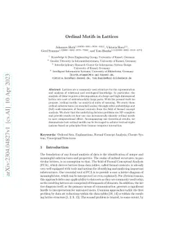 Ordinal Motifs in Lattices