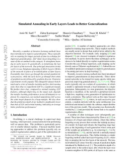 Simulated Annealing in Early Layers Leads to Better Generalization