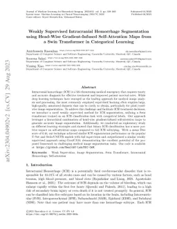 Weakly Supervised Intracranial Hemorrhage Segmentation using Head-Wise
  Gradient-Infused Self-Attention Maps from a Swin Transformer in Categorical
  Learning