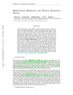 Mask-Based Modeling for Neural Radiance Fields