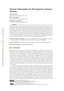 Quorum Subsumption for Heterogeneous Quorum Systems