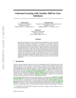 Federated Learning with Classifier Shift for Class Imbalance