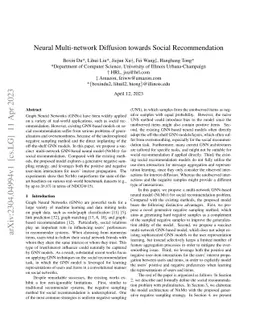 Neural Multi-network Diffusion towards Social Recommendation