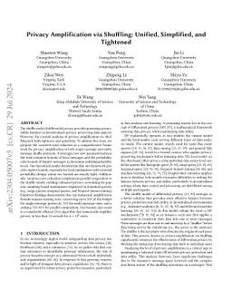 Privacy Amplification via Shuffling: Unified, Simplified, and Tightened