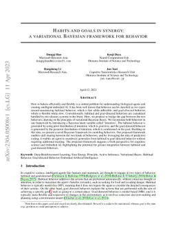 Habits and goals in synergy: a variational Bayesian framework for
  behavior