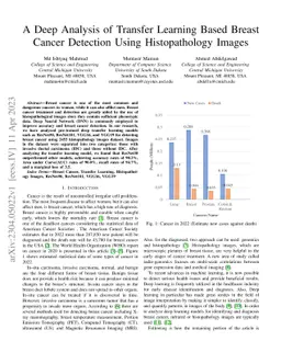 A Deep Analysis of Transfer Learning Based Breast Cancer Detection Using
  Histopathology Images