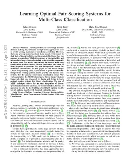 Learning Optimal Fair Scoring Systems for Multi-Class Classification