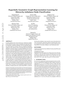 Hyperbolic Geometric Graph Representation Learning for
  Hierarchy-imbalance Node Classification