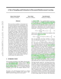 A Tale of Sampling and Estimation in Discounted Reinforcement Learning