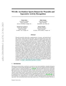 WEAR: An Outdoor Sports Dataset for Wearable and Egocentric Activity
  Recognition