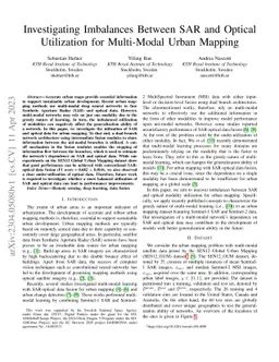 Investigating Imbalances Between SAR and Optical Utilization for
  Multi-Modal Urban Mapping