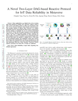 A Novel Two-Layer DAG-based Reactive Protocol for IoT Data Reliability
  in Metaverse
