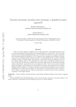 Towards systematic intraday news screening: a liquidity-focused approach
