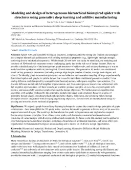 Modeling and design of heterogeneous hierarchical bioinspired spider web
  structures using generative deep learning and additive manufacturing
