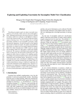 Exploring and Exploiting Uncertainty for Incomplete Multi-View
  Classification