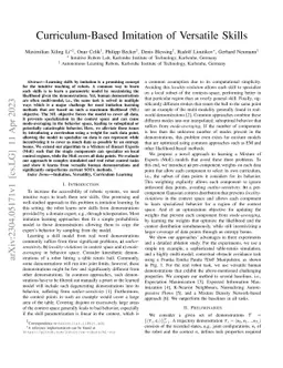 Curriculum-Based Imitation of Versatile Skills