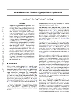 HPN: Personalized Federated Hyperparameter Optimization