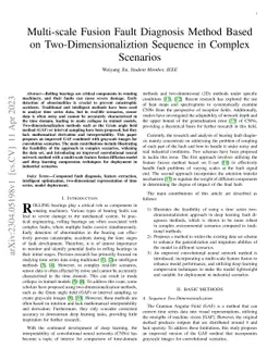 Multi-scale Fusion Fault Diagnosis Method Based on Two-Dimensionaliztion
  Sequence in Complex Scenarios