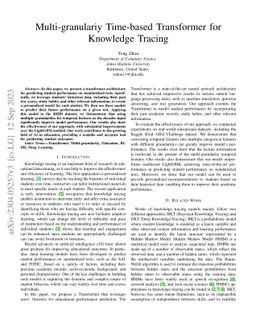 Multi-granulariy Time-based Transformer for Knowledge Tracing