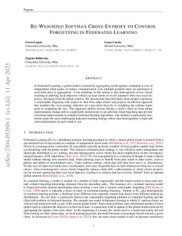 Re-Weighted Softmax Cross-Entropy to Control Forgetting in Federated
  Learning