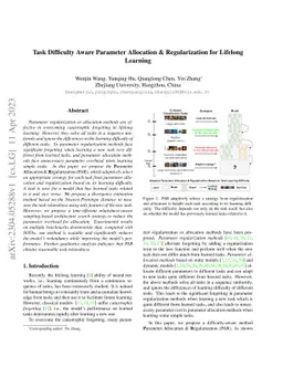 Task Difficulty Aware Parameter Allocation & Regularization for Lifelong
  Learning