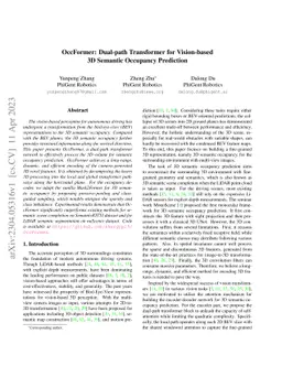 OccFormer: Dual-path Transformer for Vision-based 3D Semantic Occupancy
  Prediction