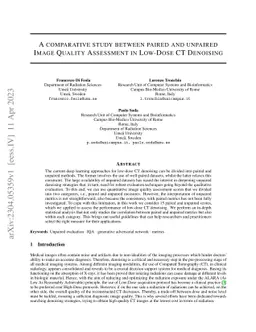 A comparative study between paired and unpaired Image Quality Assessment
  in Low-Dose CT Denoising