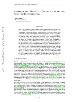 Astroformer: More Data Might not be all you need for Classification