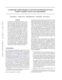 A surprisingly simple technique to control the pretraining bias for
  better transfer: Expand or Narrow your representation