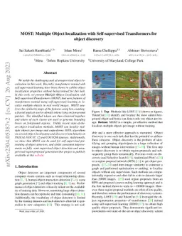 MOST: Multiple Object localization with Self-supervised Transformers for
  object discovery