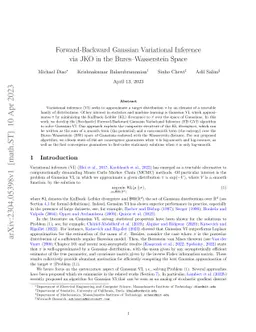 Forward-backward Gaussian variational inference via JKO in the
  Bures-Wasserstein Space