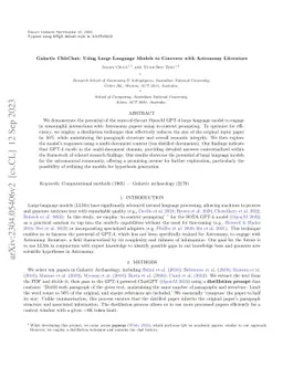 Galactic ChitChat: Using Large Language Models to Converse with
  Astronomy Literature