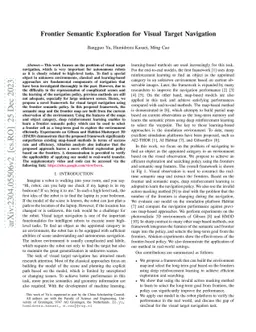 Frontier Semantic Exploration for Visual Target Navigation